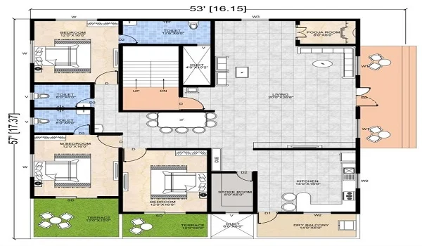 Godrej Woodscapes 3.5bhk Floor Plan